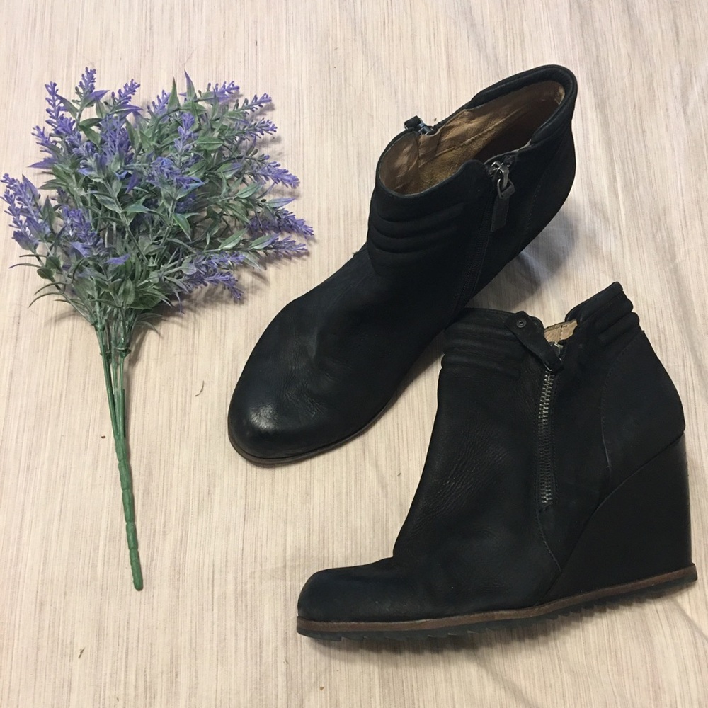 Biala black wedges ankle booties